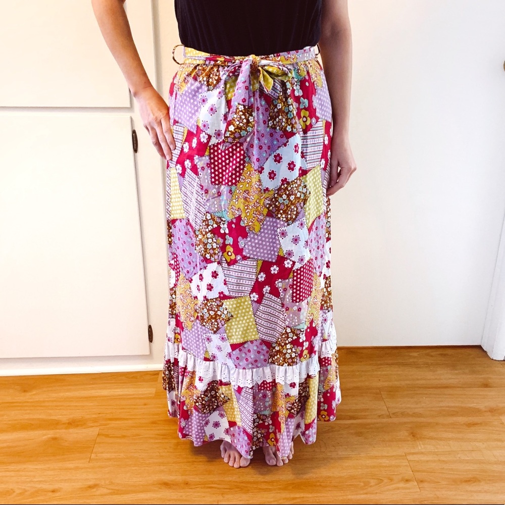 Vintage Boho 70s 1970s Maxi Skirt